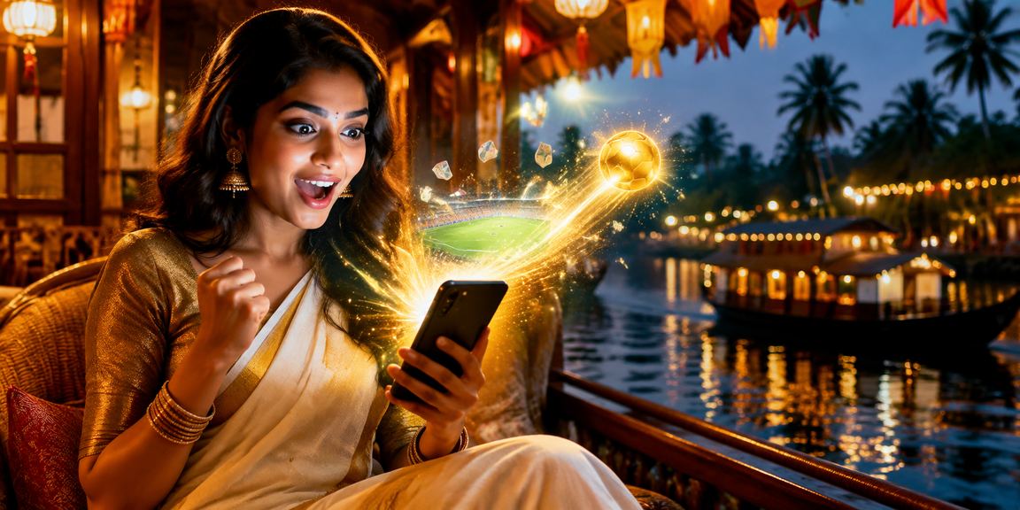 Night market in Kerala with sports and betting ambiance
